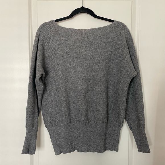 Gray Knit Off Shoulder Sweater — Gray - Picture 5 of 5